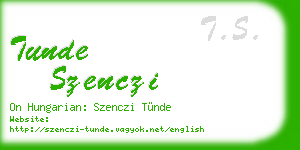 tunde szenczi business card